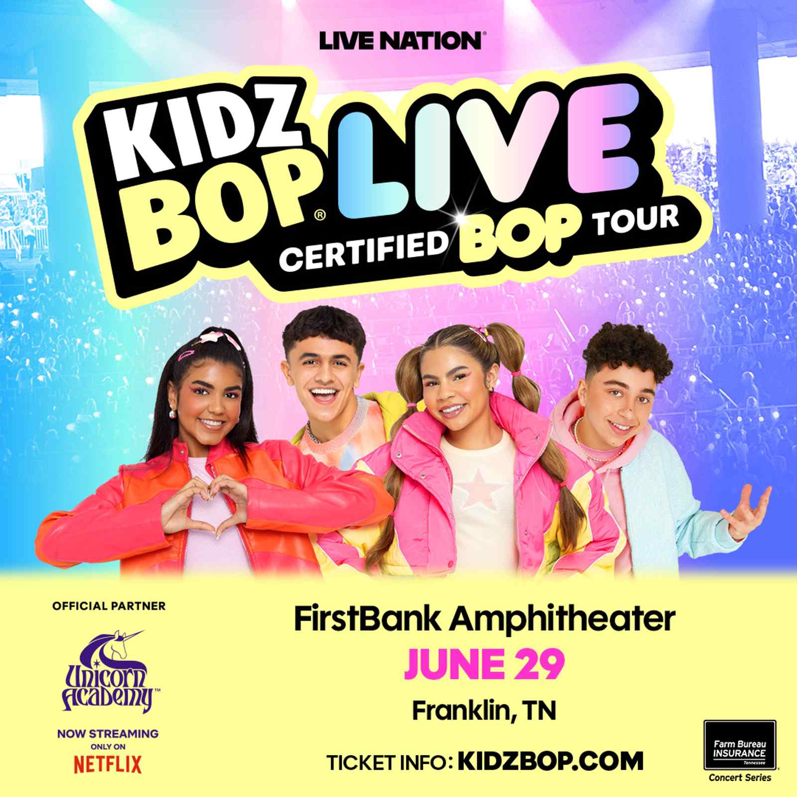 KIDZ BOP LIVE Certified BOP Tour in Franklin, Tenn., at FirstBank Amphitheater.