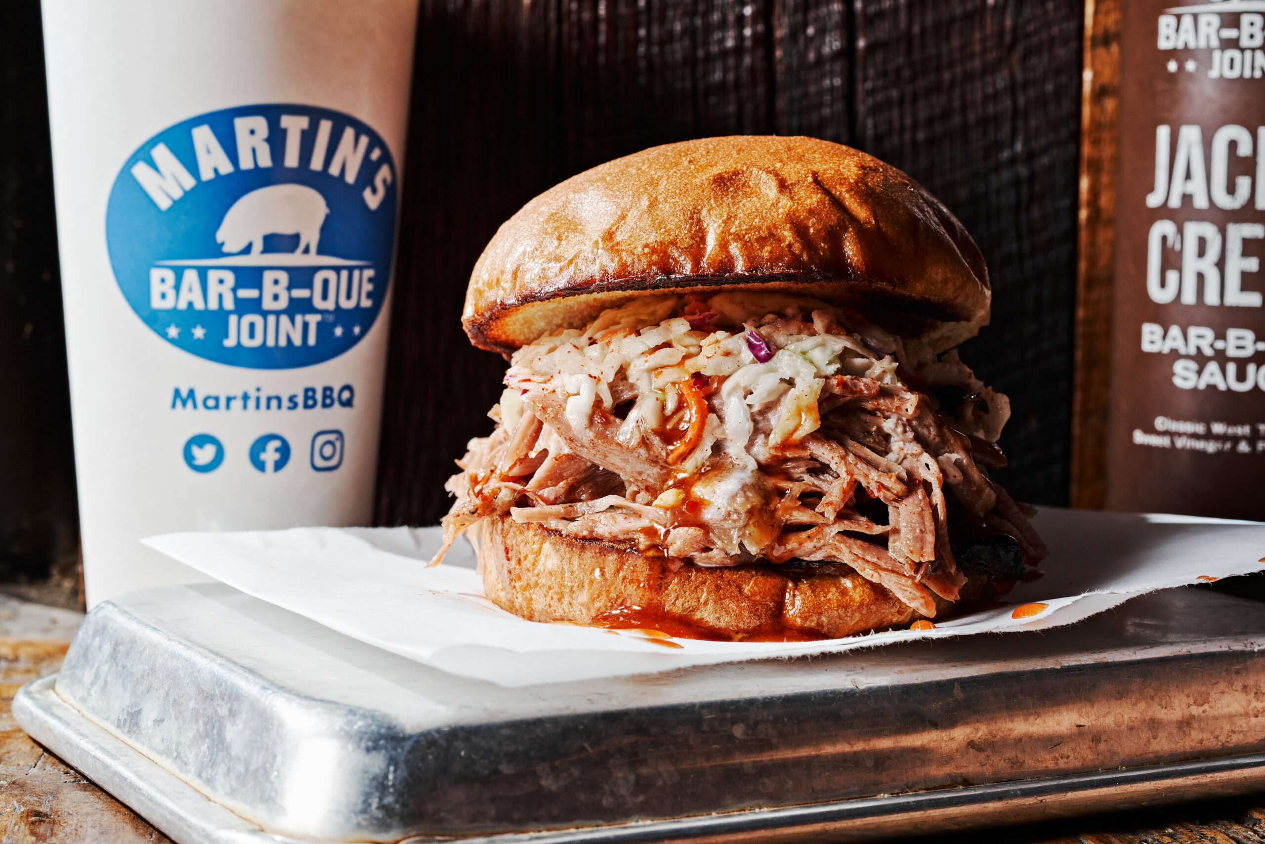 Martin's Bar-B-Que Joint Pulled Pork Sandwich Courtesty Andrew Thomas Lee.