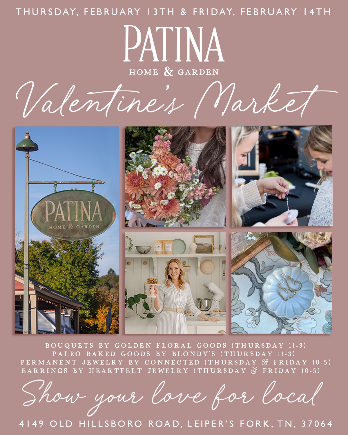 Patina Home & Garden Leiper's Fork, TN Valentine's Market.