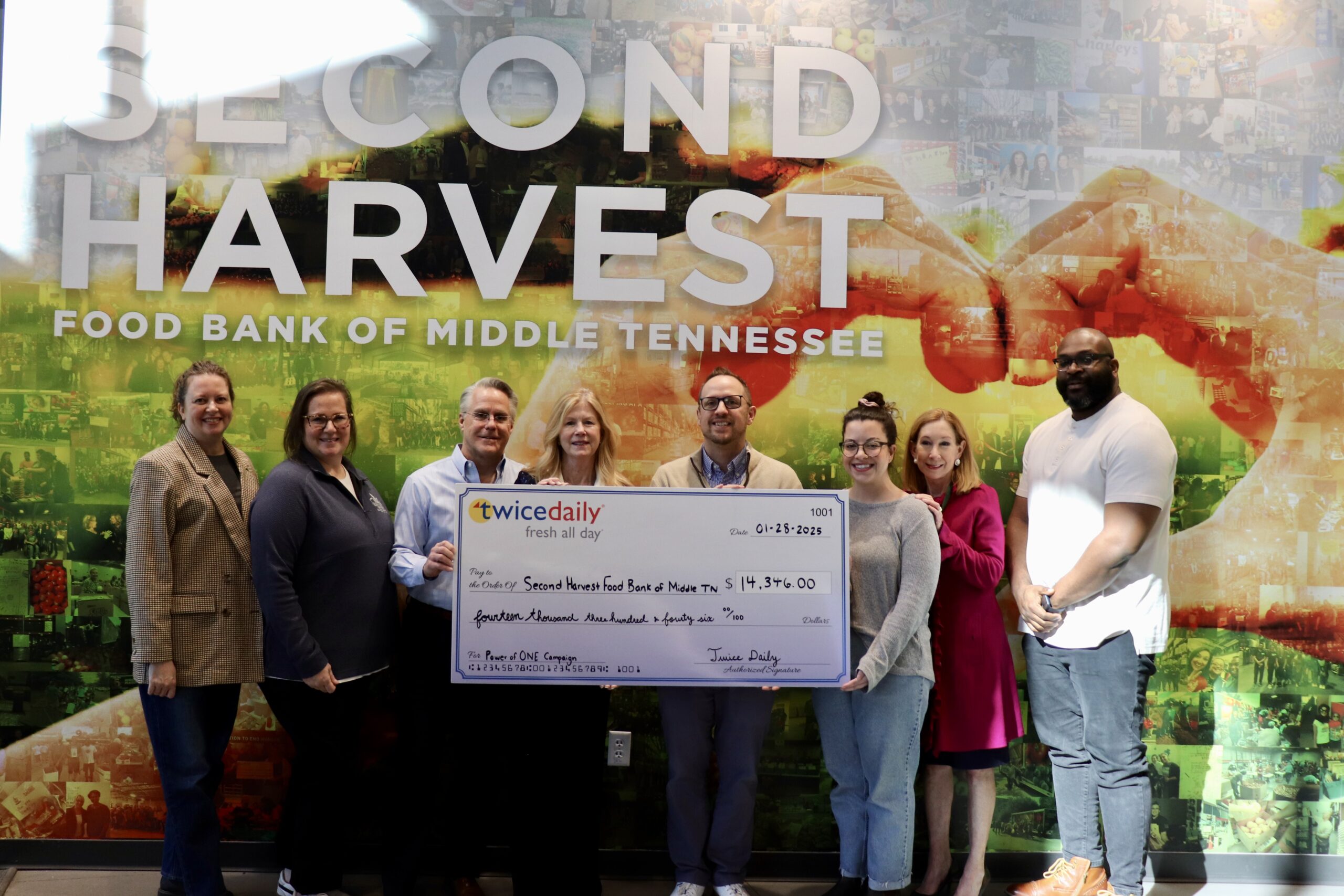 Twice Daily & Second Harvest Food Bank of Middle Tennessee Celebrate Donation Milestone.