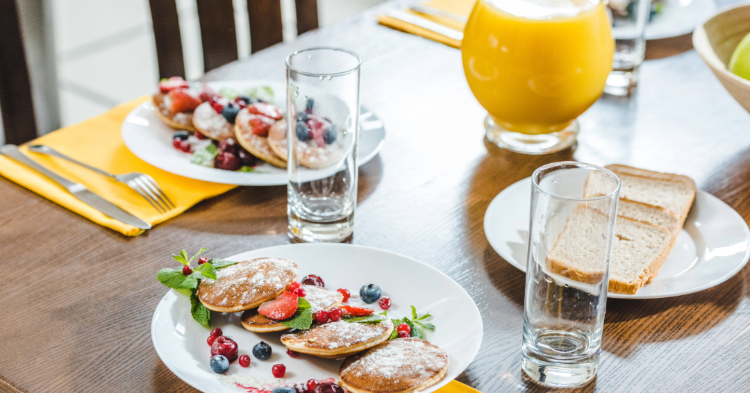 Brunch items on a restaurant table in Franklin.