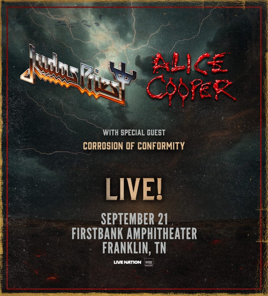 Judas Priest and Alice Cooper concert in Franklin, TN at FirstBank Amphitheater, with special guest Corrosion of Conformity.