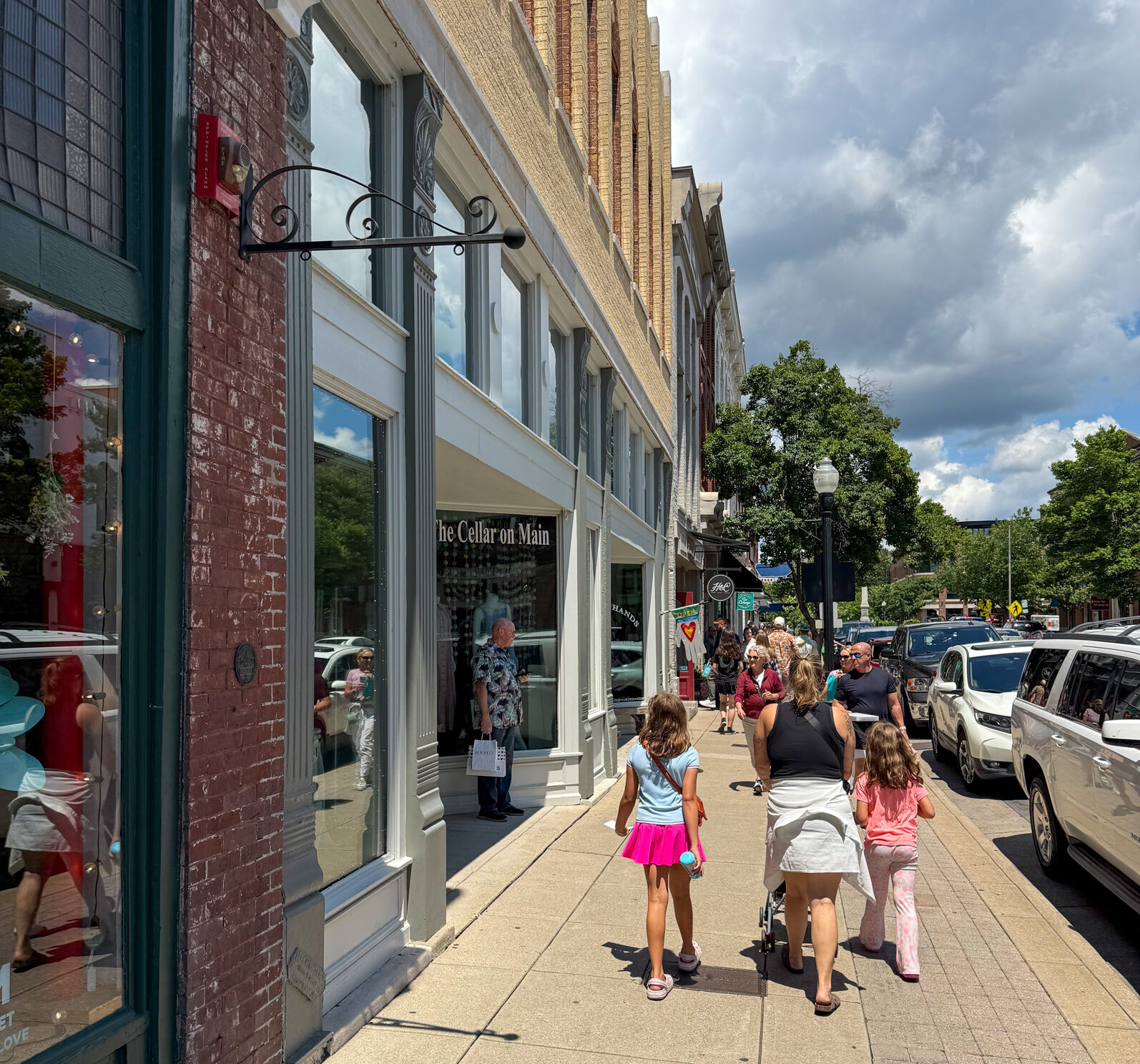 Downtown Franklin Main Street stores restaurants and boutiques.