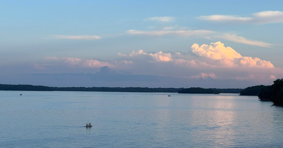 Sunset view of Percy Priest Lake in Nashville, Tennessee. 