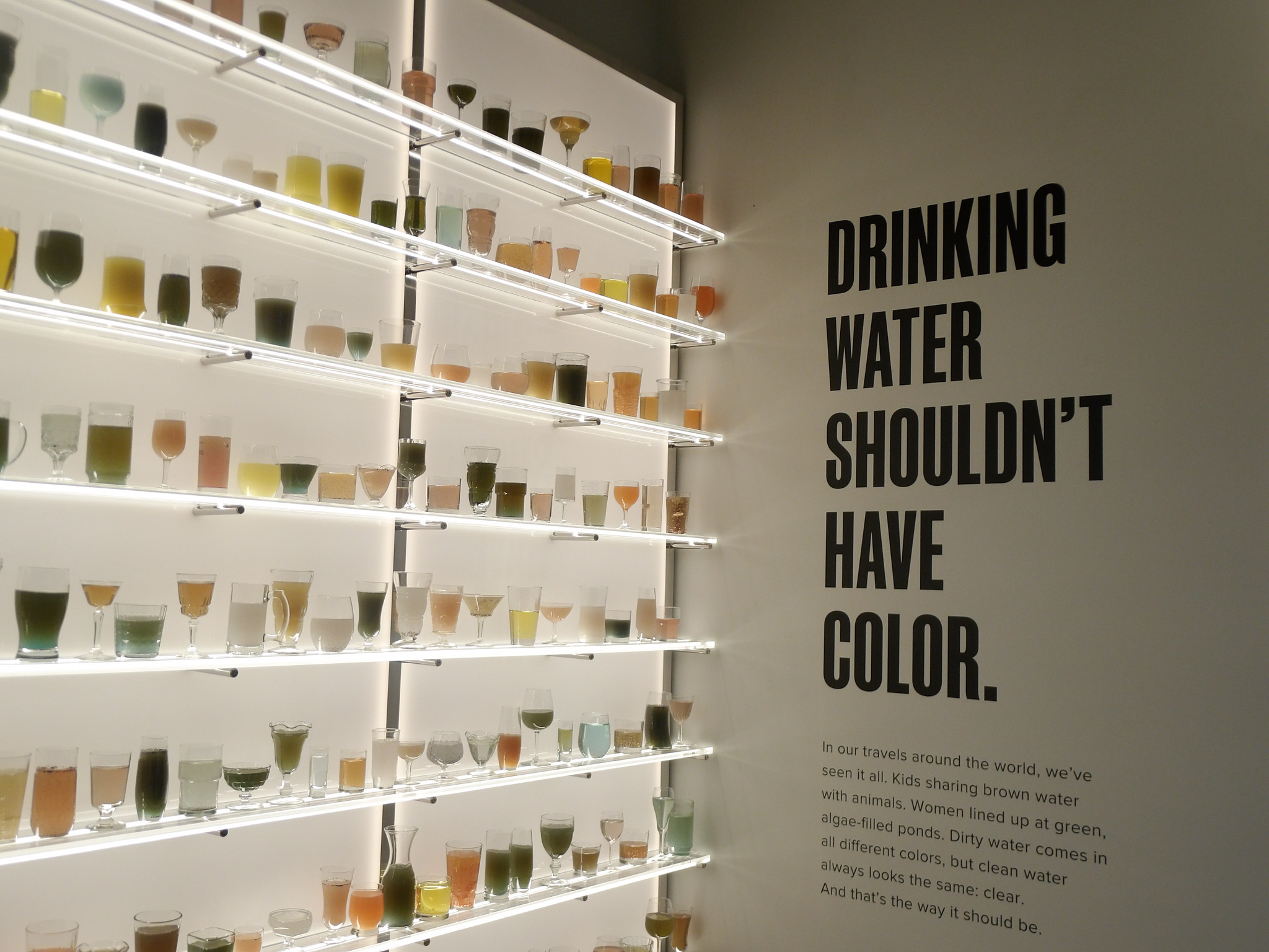Dirty Water art exhibit at The Experience Lab by charity: water in the Factory at Franklin.