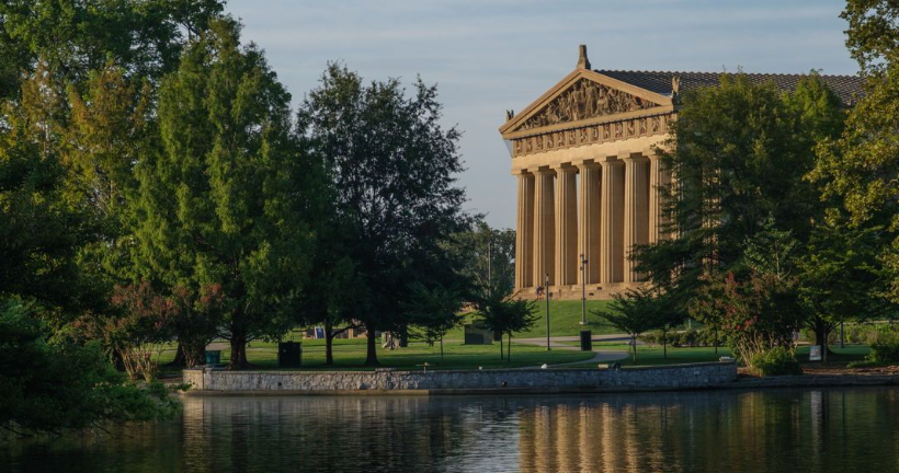 The Parthenon in Nashville, Tennessee's Centennial Park is one of the best places to take pictures, and selfies because it is a full sized replica of the Athenian Parthenon. 