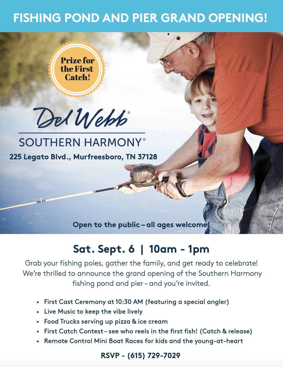 Del Webb Celebrates Grand Opening of Fishing Pond + Pier with $1,000 Donation + Pro Fisherman 3.