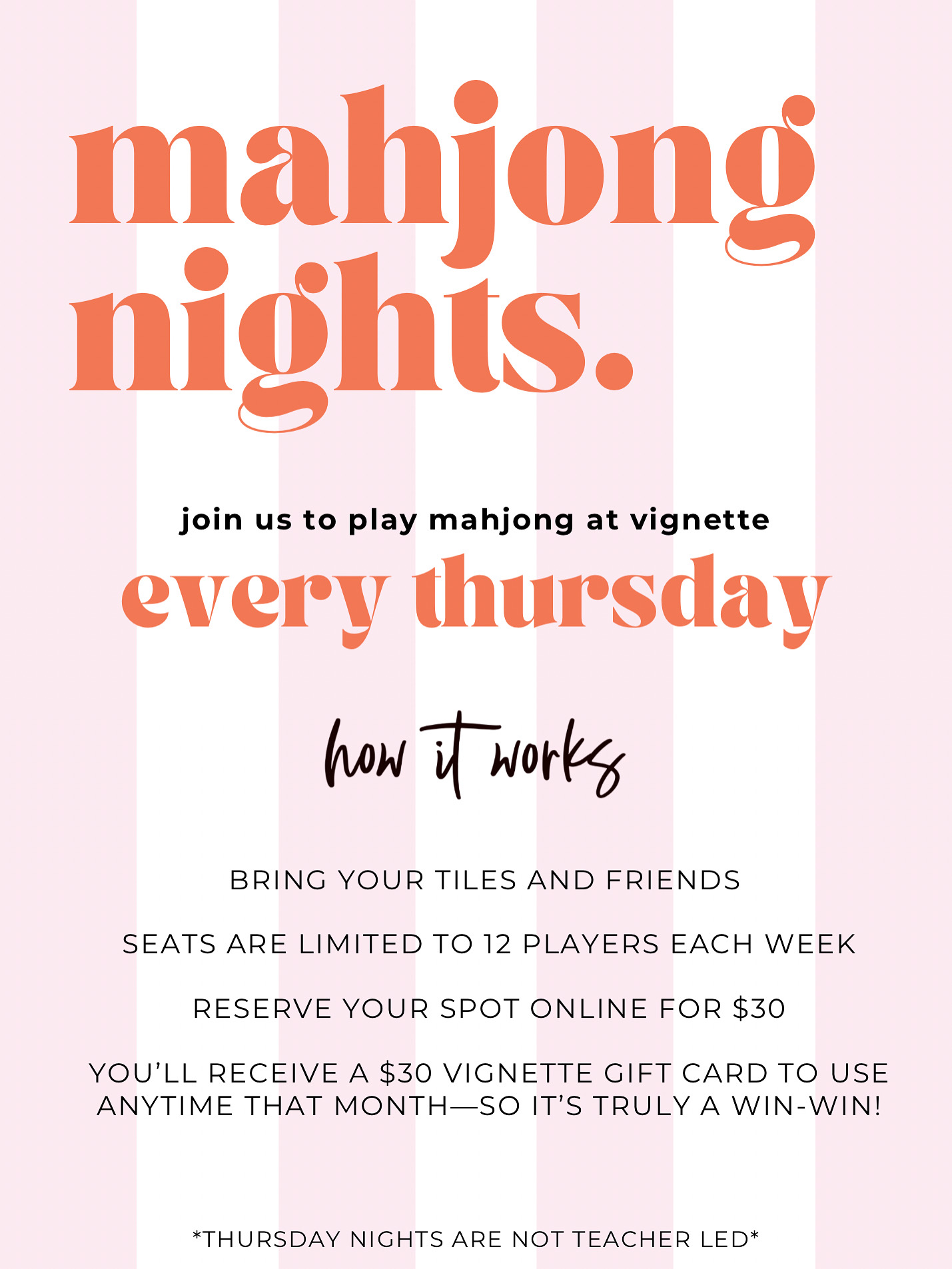 Mahjong Night at Vignette Boutique in Brentwood, Tenn.