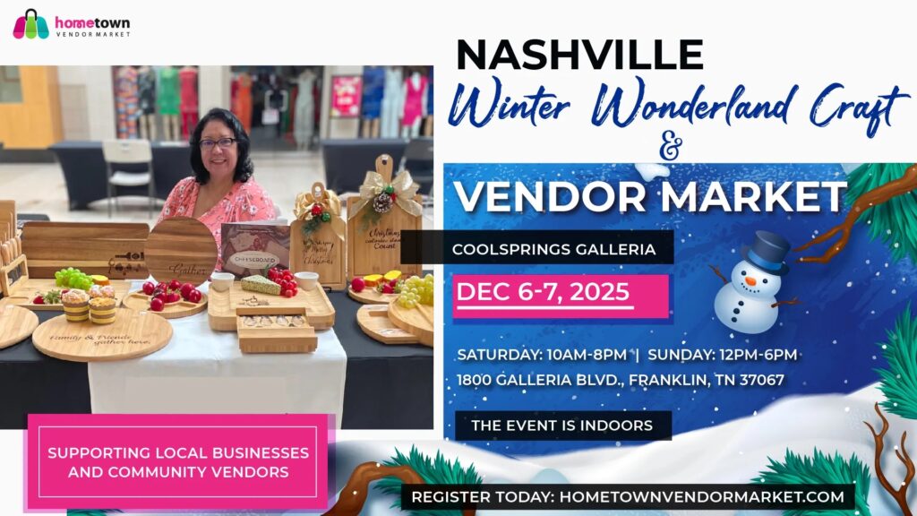 Nashville Winter Wonderland Craft and Vendor Market in Franklin, TN.