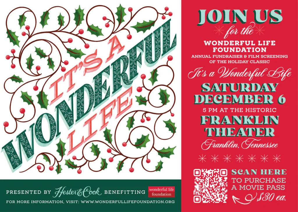 It's a Wonderful Life Movie Pass for The Franklin Theatre, benefiting the Wonderful Life Foundation, presented by Hester & Cook.