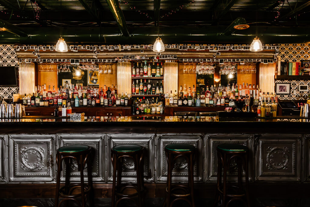 Bar at Martha My Dear in Nashville, TN, a cocktail bar.