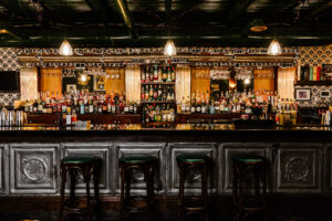 Bar at Martha My Dear in Nashville, TN, a cocktail bar.