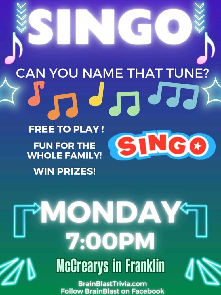 Singo Night at McCreary's Franklin!