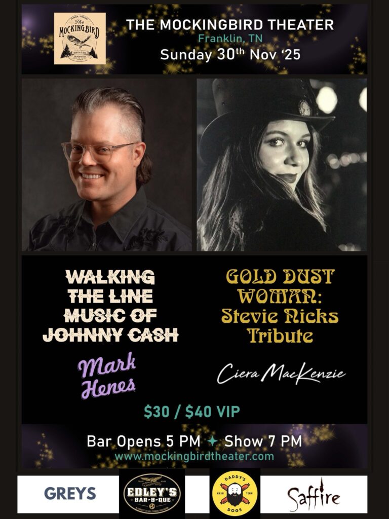 Walking the Line Music of Johnny Cash & Gold Dust Woman Steve Nicks Tribute Franklin, TN.