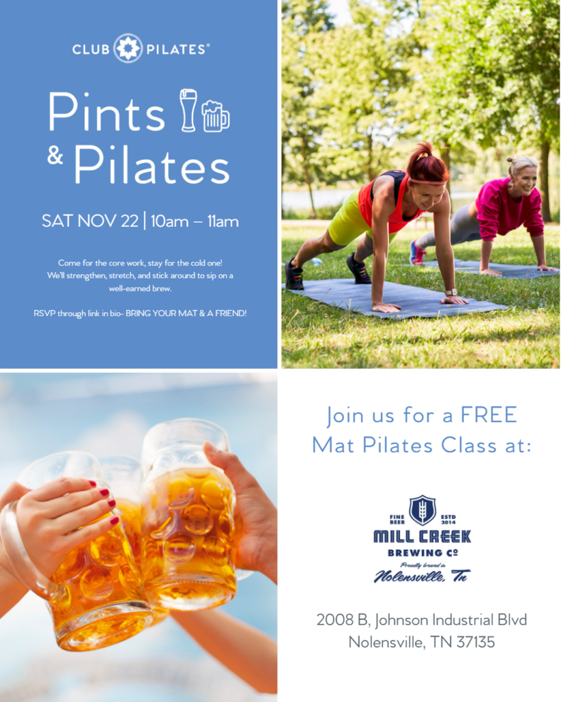 Club Pilates Nolensville & Mill Creek Brewery Event