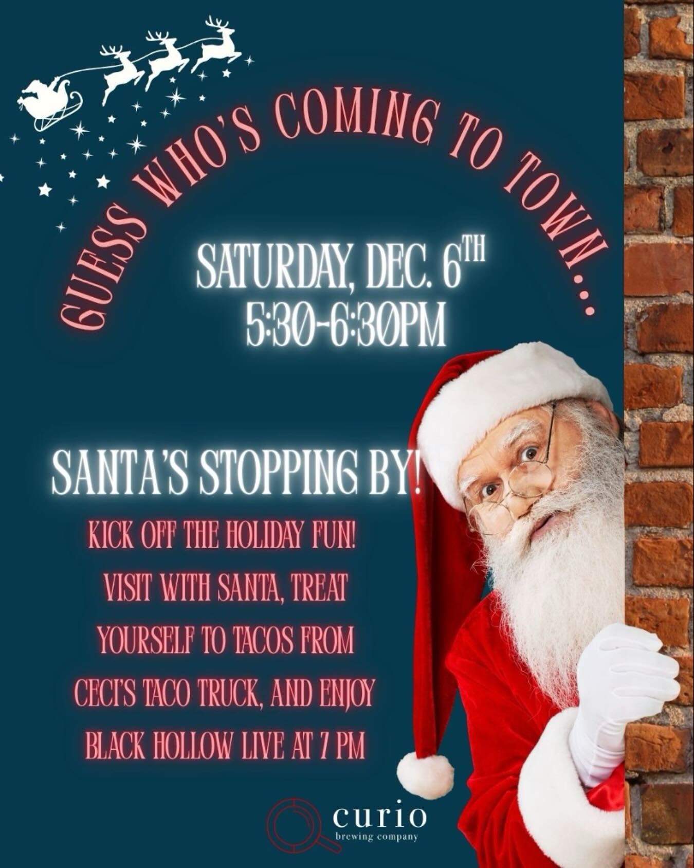 Santa @ Curio Brewing Co. in Franklin, Tenn.