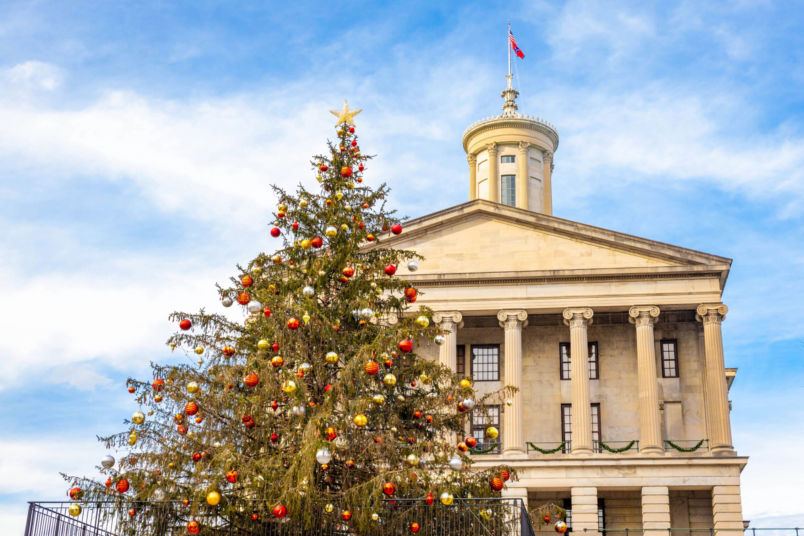 Tennessee State Capitol Building in Nashville at Christmas