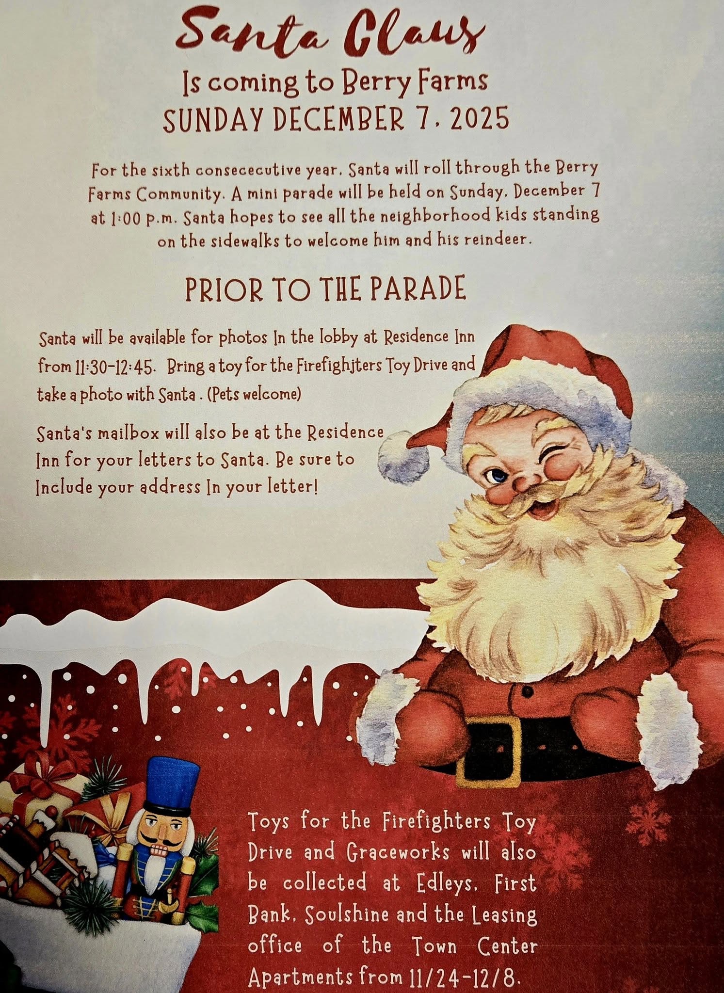 Santa at Berry Farms Residence Inn