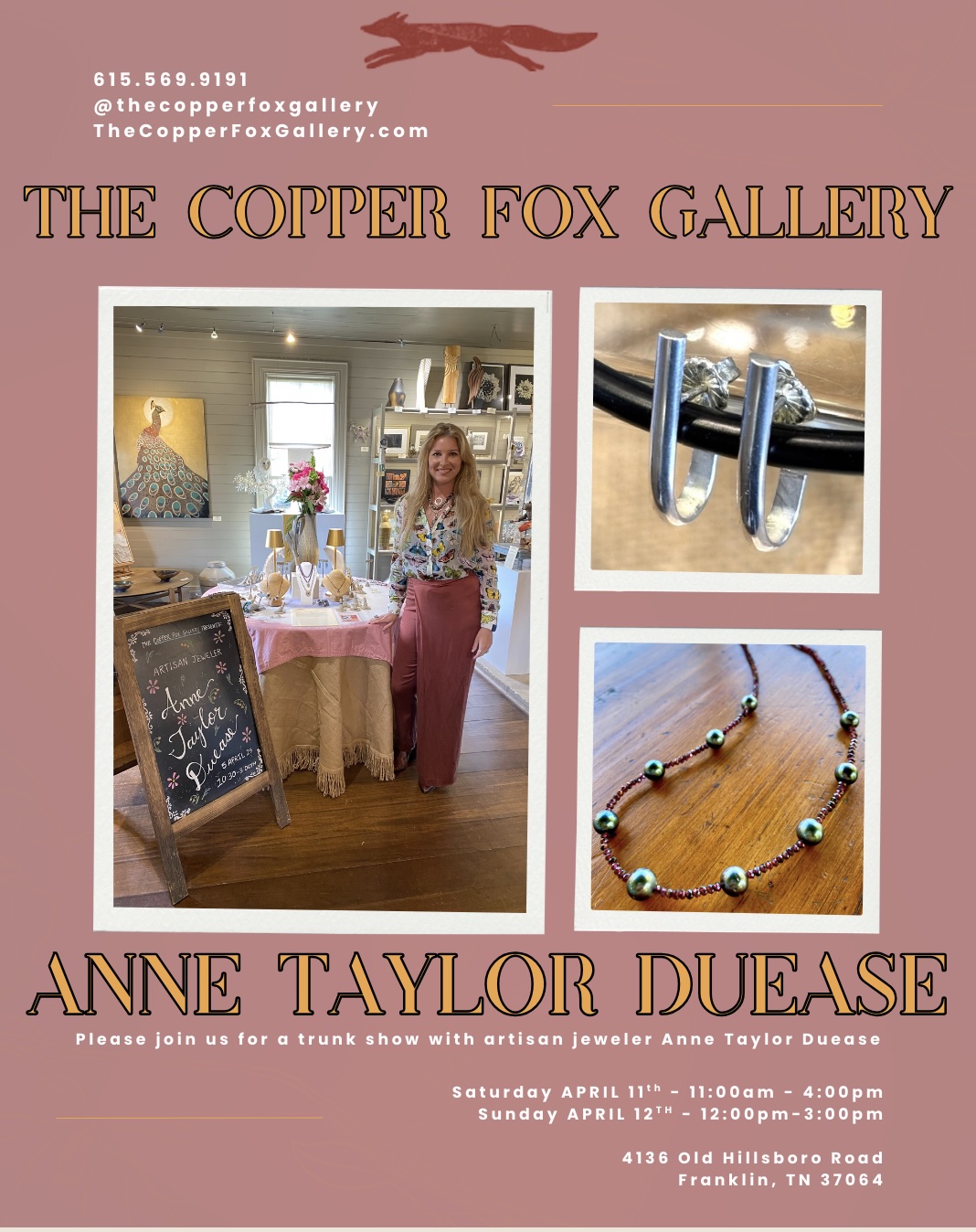 Anne Taylor Duease Trunk Show Leiper's Fork TN Art Events.