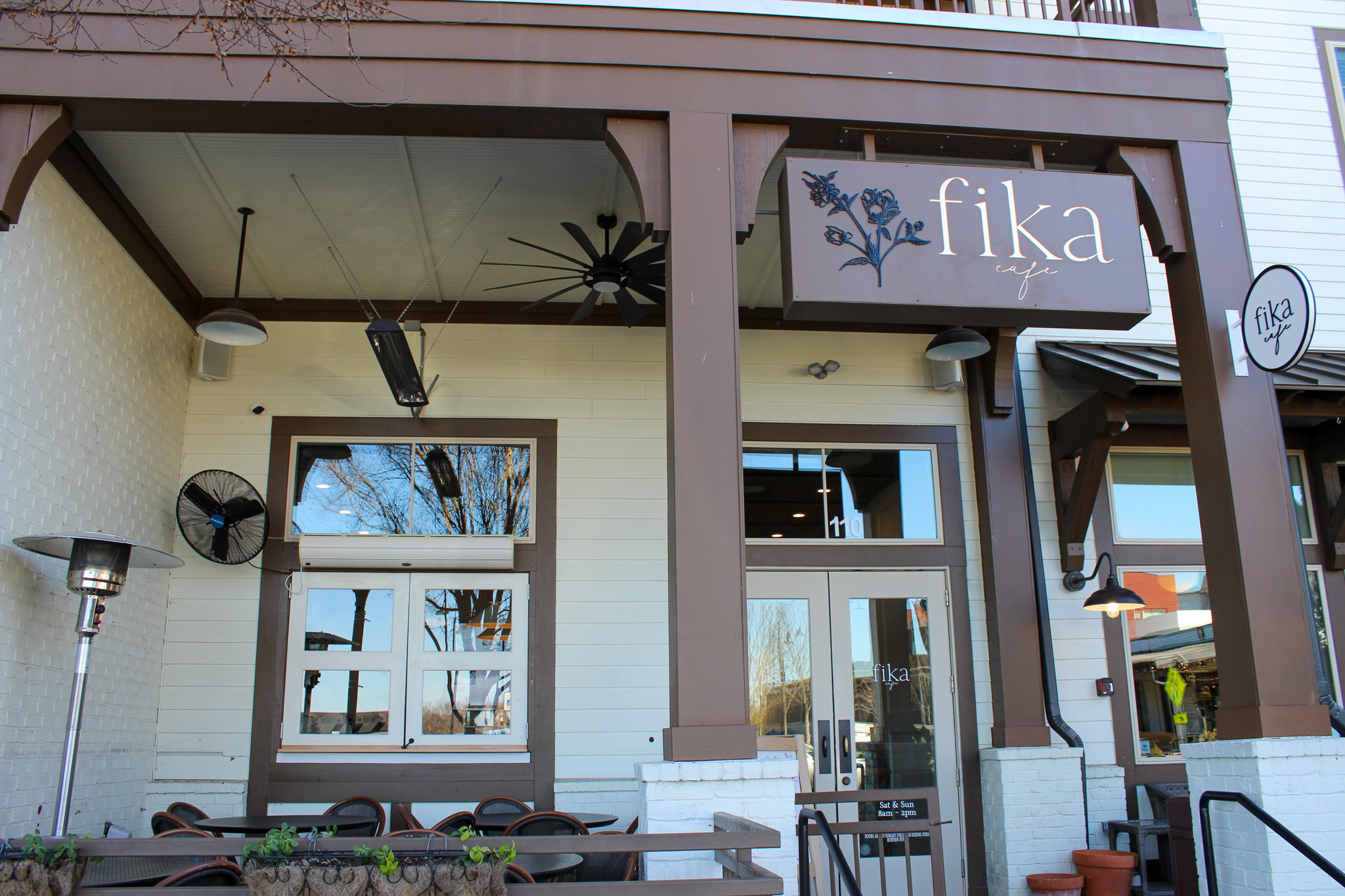 Fika Cafe in Westhaven. Lunch and breakfast spot serving pancakes as well as coffee drinks and tea.