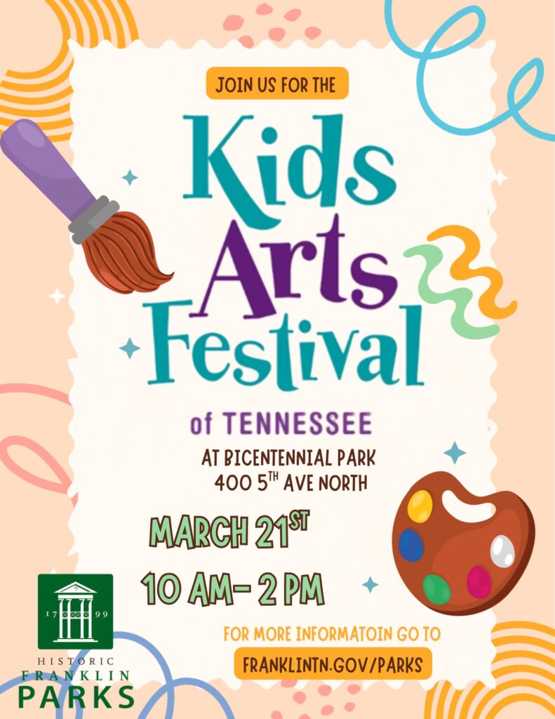 A Franklin event, Kids Arts Festival of Tennessee is a family-friendly Arts Festival in Franklin, TN offering stage performances, art sale, art stops, exhibits and more.