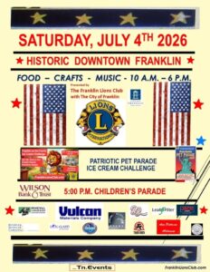 Franklin on the Fourth 2026 in downtown Franklin, TN.