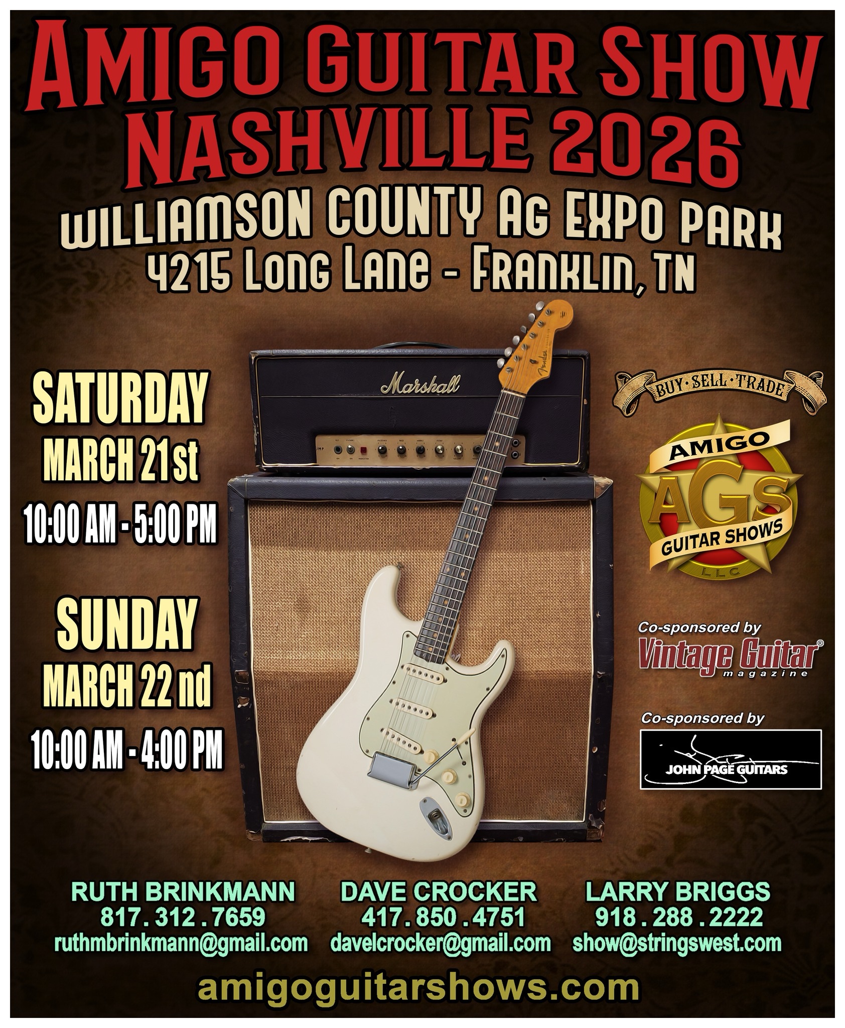 Amigo Guitar Show Nashville in Franklin, TN 2026.