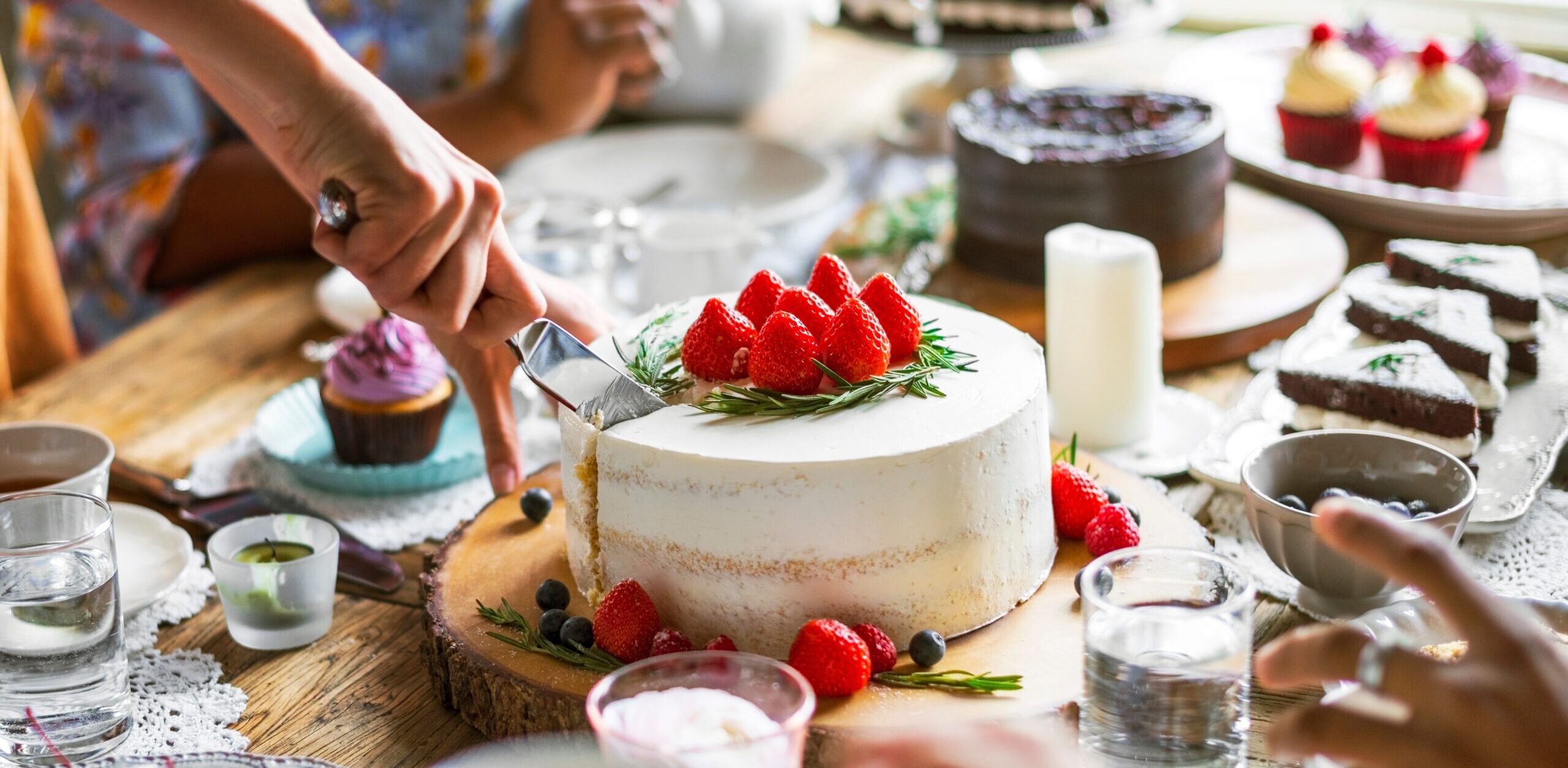 Cake for a celebration in Franklin, TN, friends gathering to enjoy cake