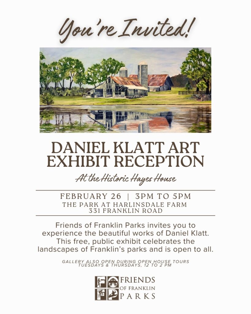 Daniel Klatt Art Exhibit Reception Franklin, TN Park at Harlinsdale Farm