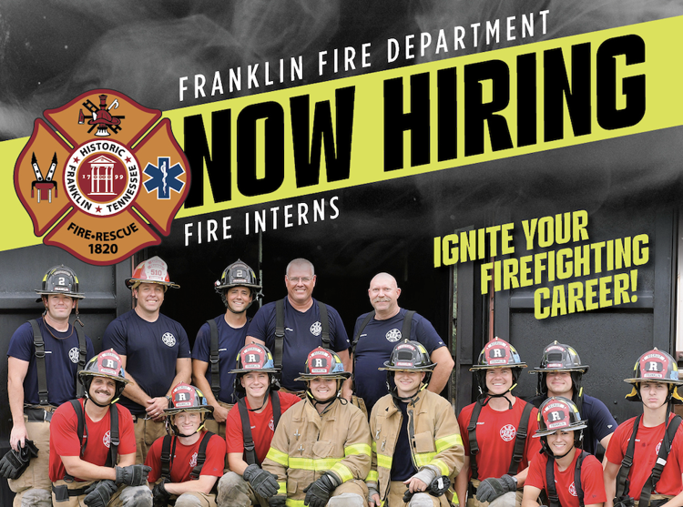 Franklin, TN Fire Department Fire Intern Program for recent graduates.
