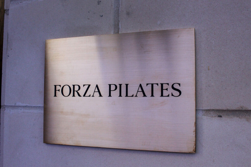 Forza Pilates, Franklin, TN, outside plaque