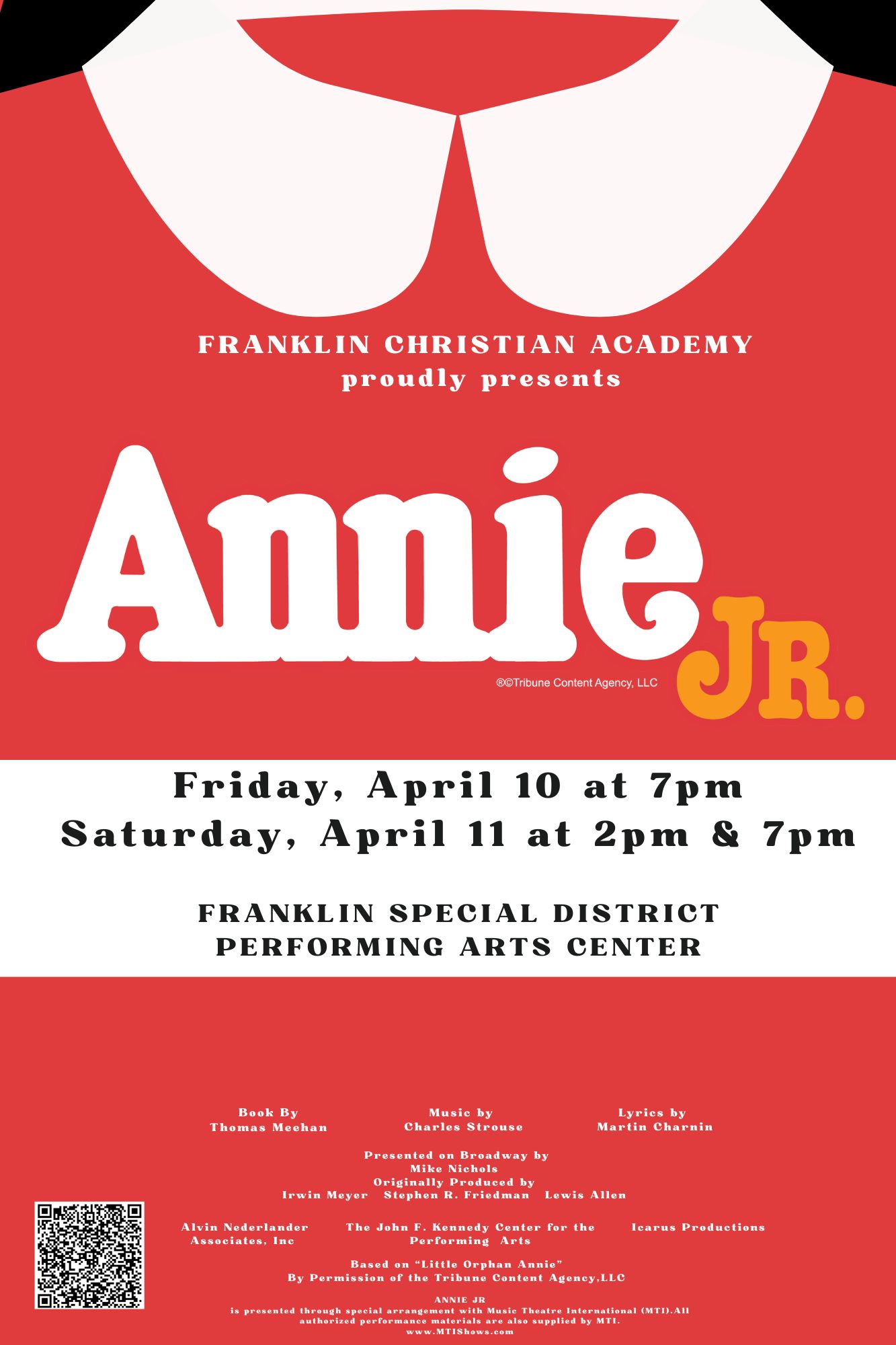 Franklin Christian Academy proudly presents Annie, Jr. in Franklin, Tenn.