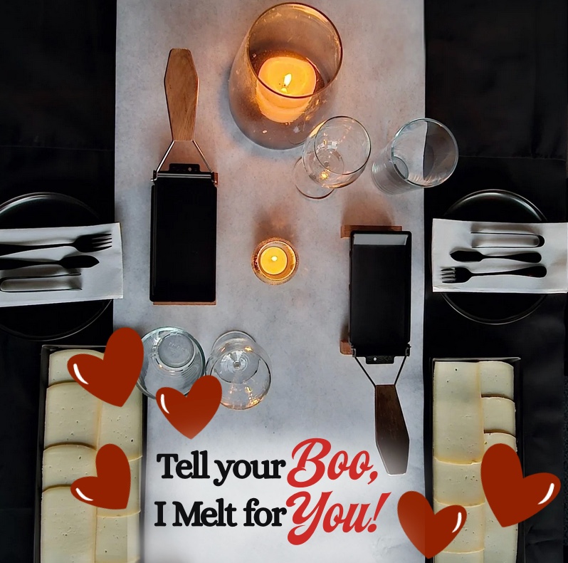 GREYS Fine Cheeses, Tell Your Boo, I Melt For You event in Franklin, TN with a Valentine’s Raclette Dinner.