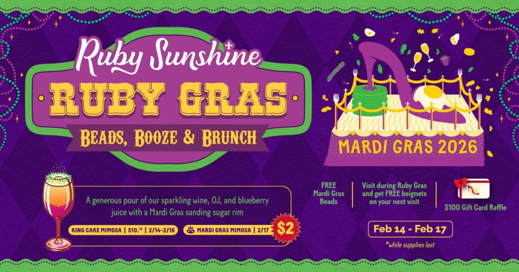 Ruby Sunshine Downtown Franklin- Ruby Gras - Beads, Booze & Brunch.