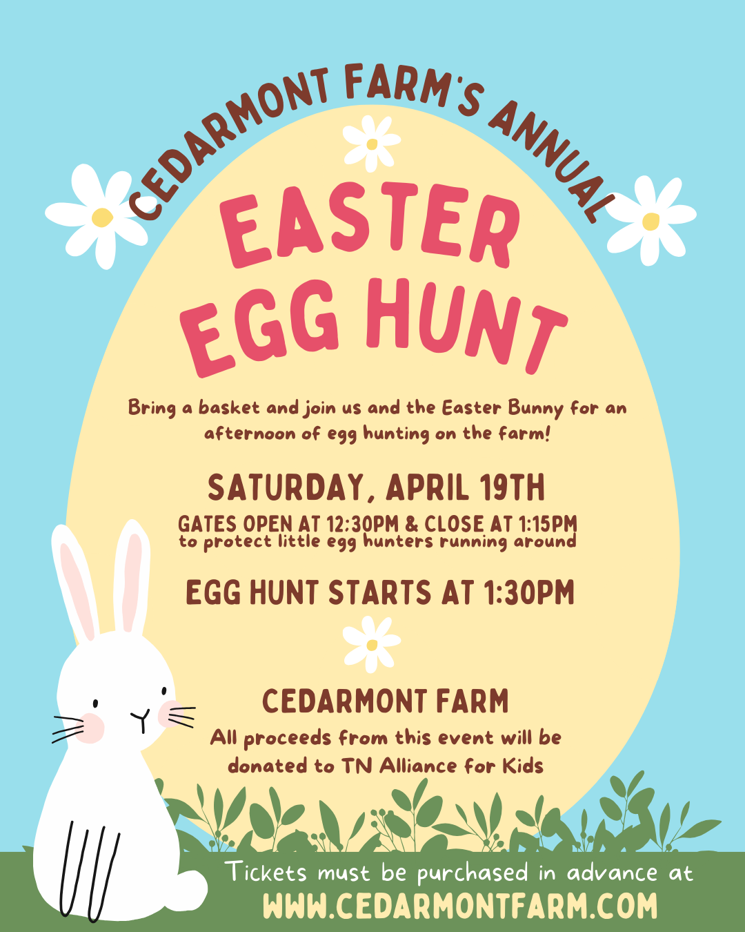 Cedarmont Farm's Annual Easter Egg Hunt in Franklin, TN 2026.