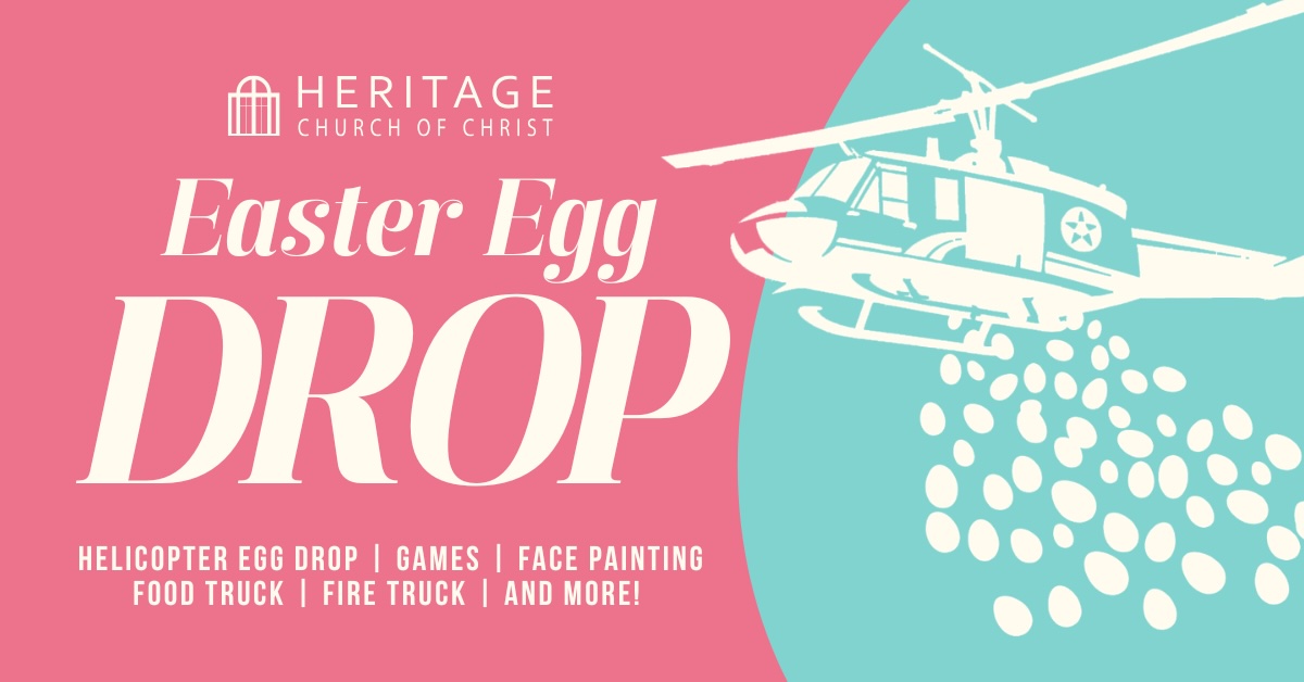 Easter Egg Helicopter Drop in Franklin TN, at Heritage Church of Christ, a free, family-friendly event features a live helicopter egg drop by the Williamson County Sheriff’s Office.
