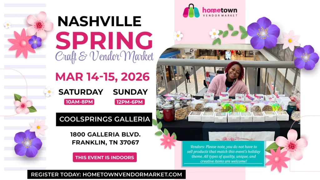 Nashville Spring Craft and Vendor Market in Franklin, Tenn. at CoolSprings Galleria Mall.
