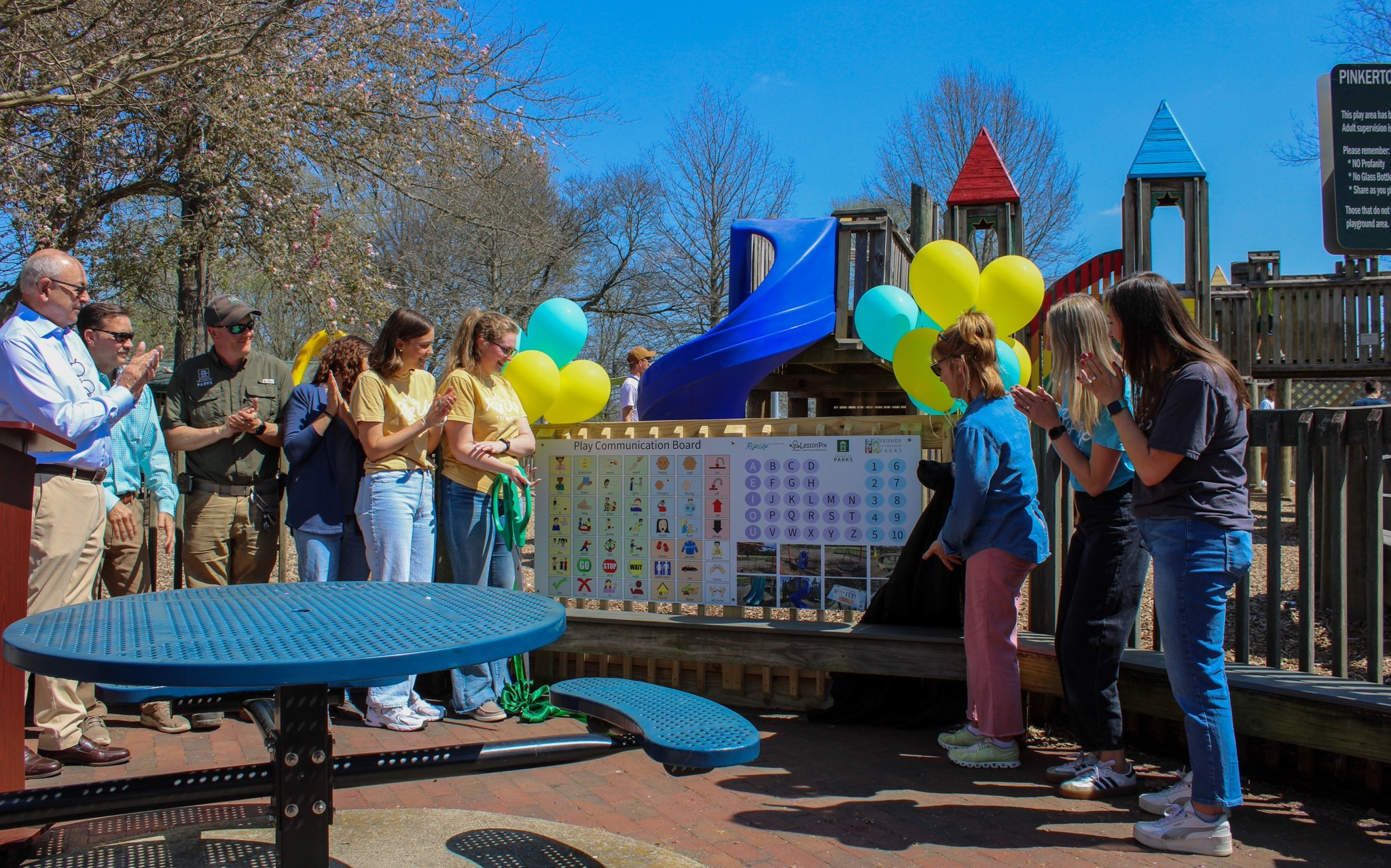 Pinkerton Park Franklin, TN_Play Communication Board Ribbon Cutting
