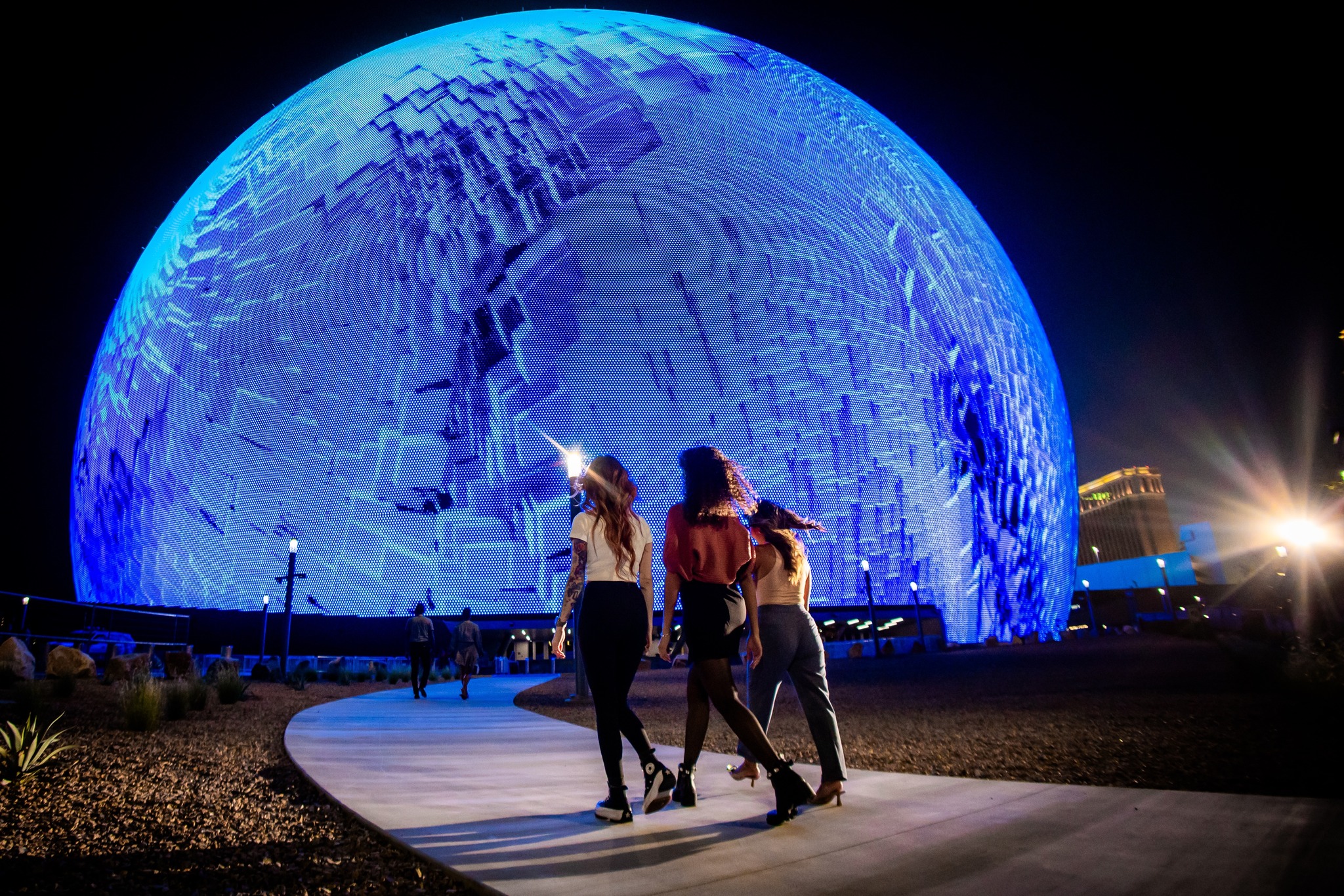 Nashville Sphere showing the exterior of the Las Vegas Sphere
