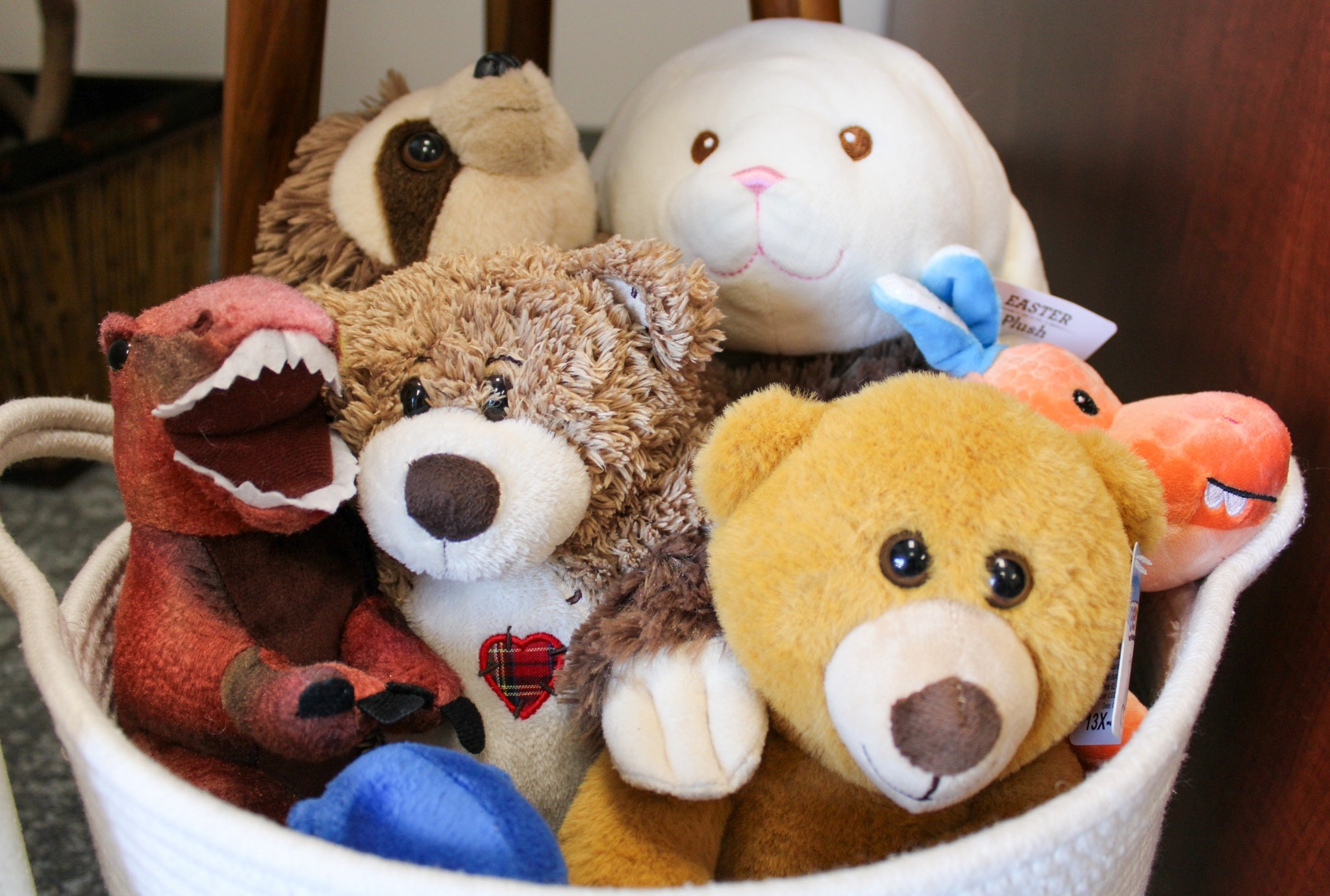 Stuffed Animal Drive Davis House Child Advocacy Center Franklin TN, showing a basket of stuffed animals.