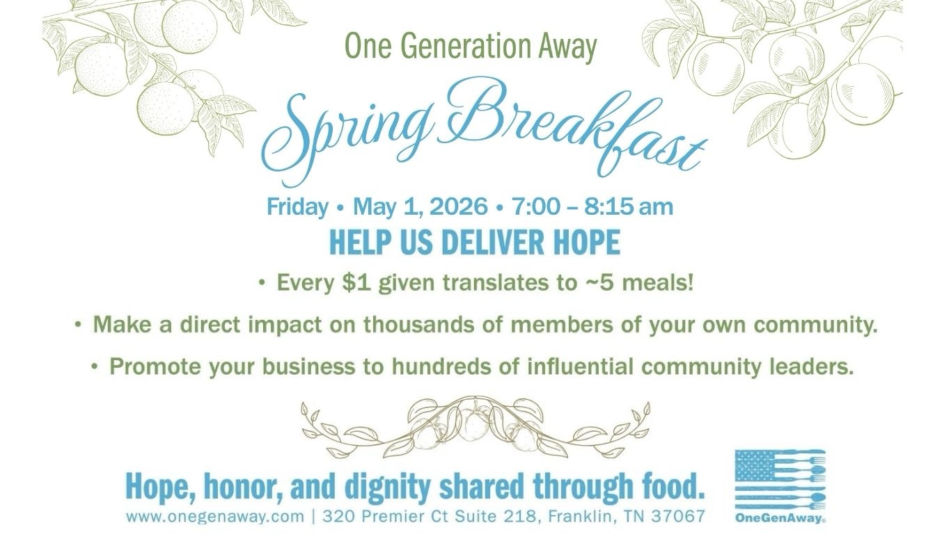 One Generation Away Spring Breakfast in Franklin, Tenn.