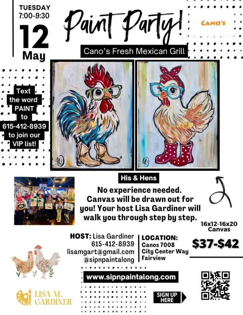 Paint Party at Canos Fresh Mexican Grill Fairview, TN.