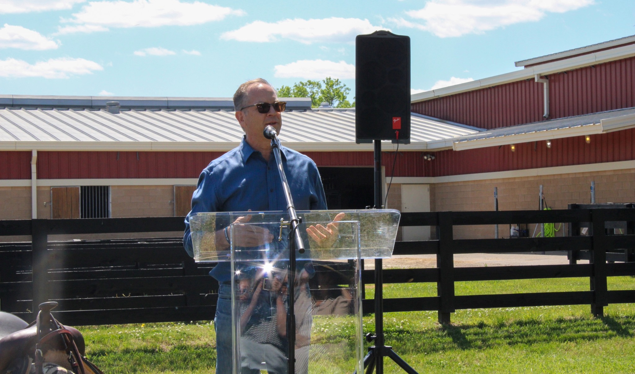 Brentwood Mayor Nelson Andrews speaking at Saddle Up groundbreaking event in Franklin TN