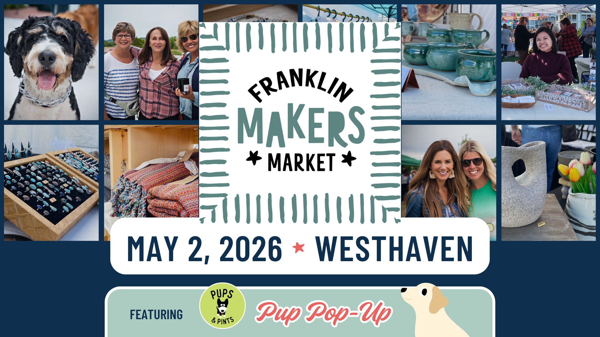 Spring Pups and Pints @ Franklin Makers Market in Franklin, TN.
