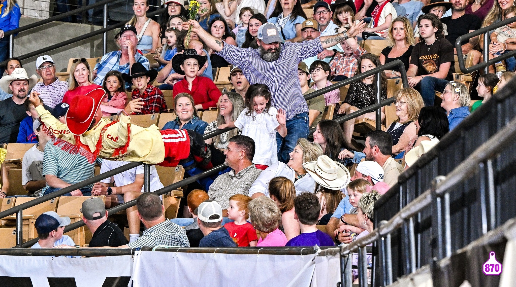 Crowd seated in arena stands during the Franklin Rodeo in Williamson County, Tennessee 