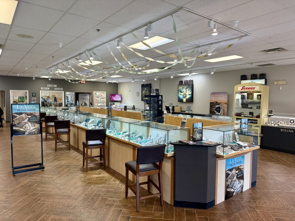 LeVian Trunk Show at Service Jewelry & Repair in Brentwood, TN, showroom floor.