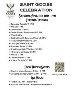 Saint Goose Wine + Spirits Celebration in Downtown Franklin.