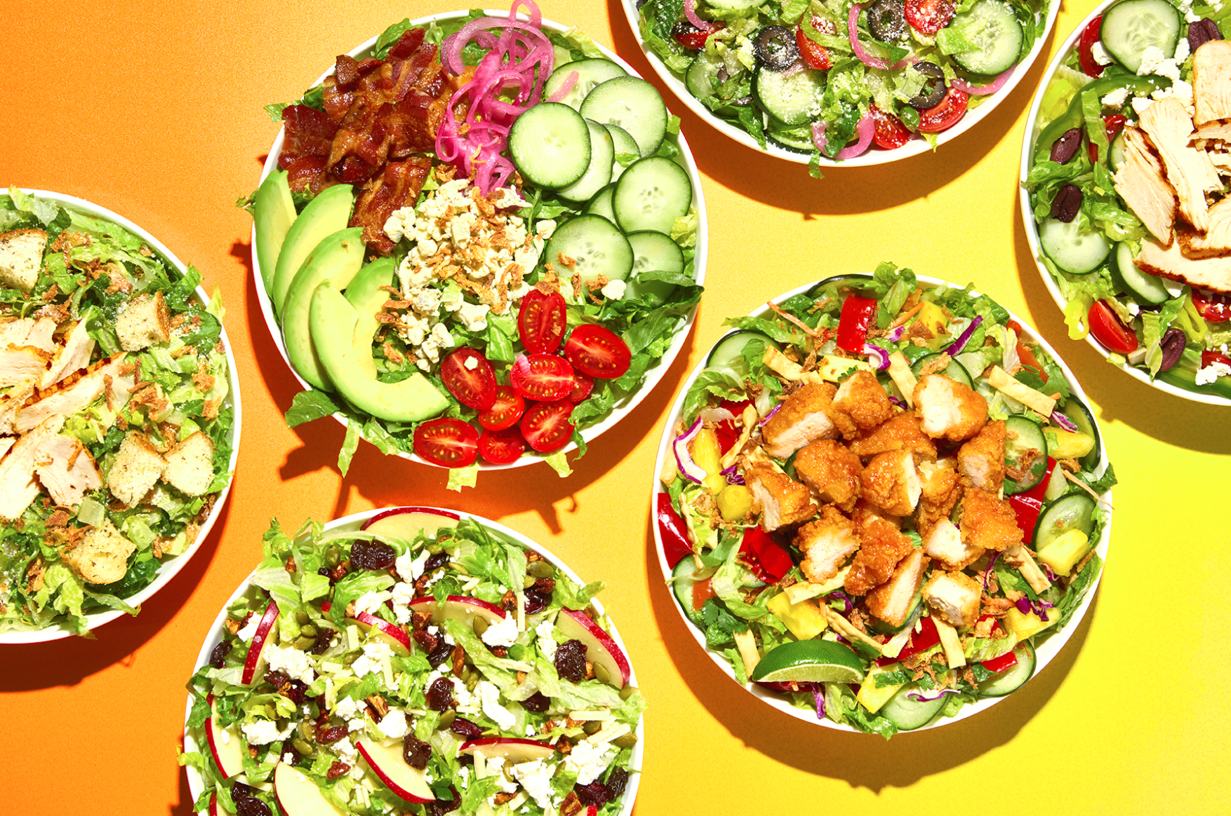 Mellow Mushroom in downtown Franklin, Nashville, TN and all US locations, Debuts Reinvented Salads & A Dynamic New Beverage Program-Spring Salads.