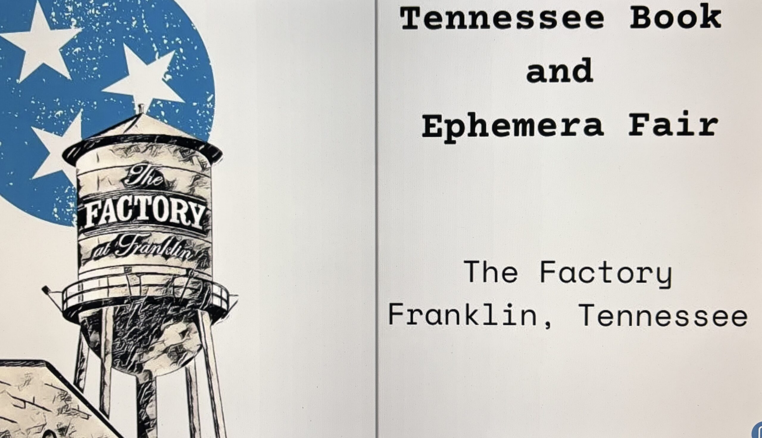 Tennessee Book and Ephemera Fair in Franklin, TN at The Factory at Franklin.