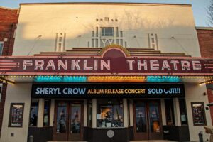 The Franklin Theatre in downtown Franklin, Tennessee, exterior.